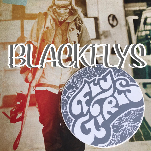 BLACK FLYS(ブラックフライズ)のBlackFlysブラックフライUS限定フライガールステッカーgrey スポーツ/アウトドアのスノーボード(アクセサリー)の商品写真