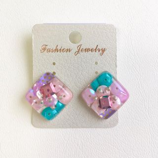 ハンドメイド　イヤリング　ピアス　カラフル(ピアス)