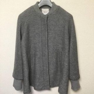 ザラ(ZARA)のザラ スリーブ付きケープコート グレーM(ブルゾン)