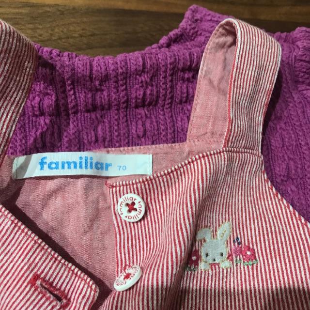 familiar(ファミリア)の2枚セット　familiar ワンピース　チュニック　70 キッズ/ベビー/マタニティのベビー服(~85cm)(ワンピース)の商品写真