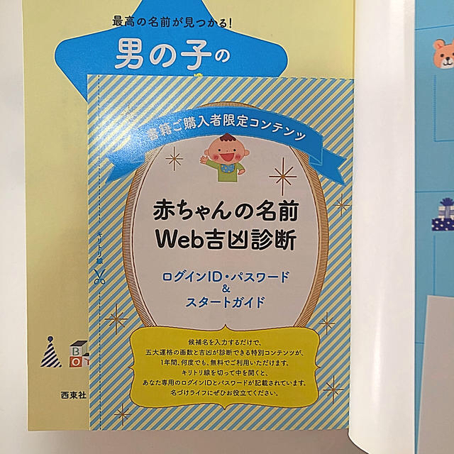 【未使用品】男の子のハッピ－名前事典 最高の名前が見つかる！ エンタメ/ホビーの雑誌(結婚/出産/子育て)の商品写真