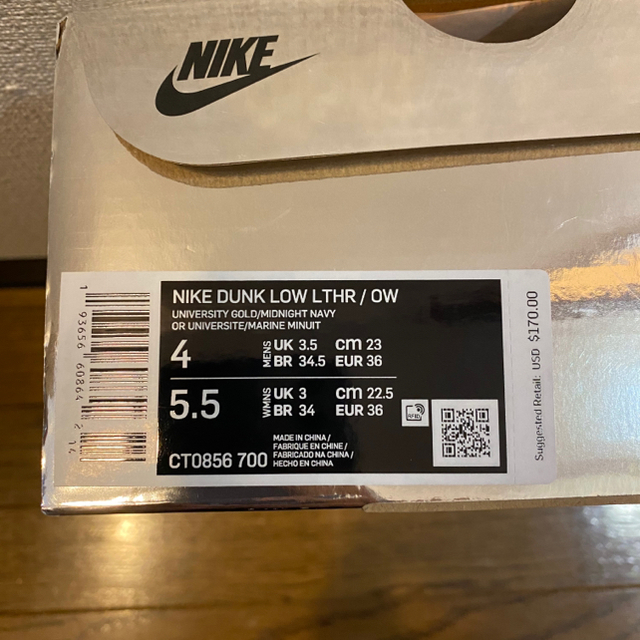 Nike OFF-WHITE Dunk Low 23cm 新品