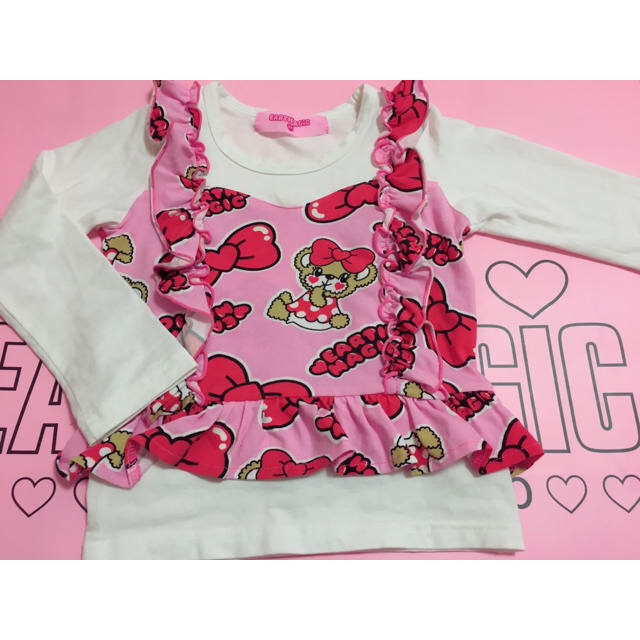 EARTHMAGIC(アースマジック)のリボンマフィー♡ 100 キッズ/ベビー/マタニティのキッズ服女の子用(90cm~)(Tシャツ/カットソー)の商品写真