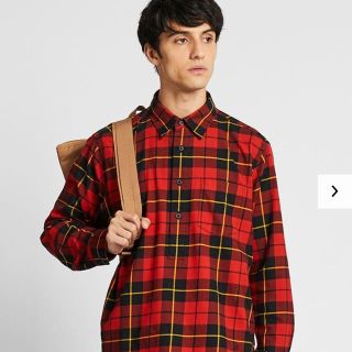 ユニクロ(UNIQLO)の新品未使用 JWアンダーソン ユニクロ フランネルチェックプルオーバーシャツ　赤(シャツ)