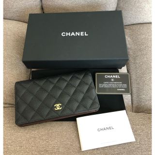 シャネル(CHANEL)のCHANEL シャネル 2つ折り　ギャビア✖️ゴールド金具(財布)