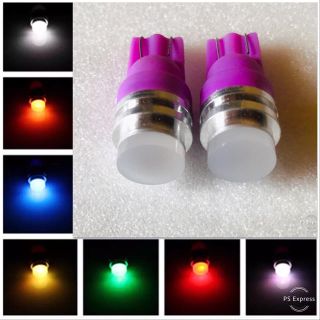 2個 T10 RGB 7色レインボーカラー COB LEDバルブ 紫(その他)