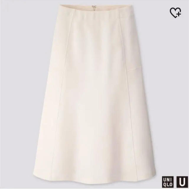 UNIQLO(ユニクロ)のユニクロ　ジャージーフレアスカート  オフホワイト　白　Lサイズ レディースのスカート(ロングスカート)の商品写真