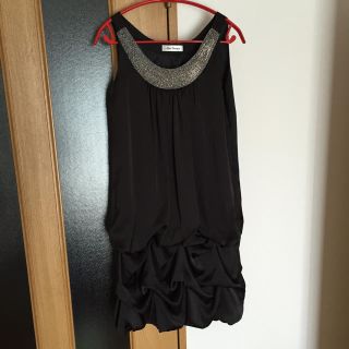 シマムラ(しまむら)の黒 ビジュー付ドレス(ミディアムドレス)