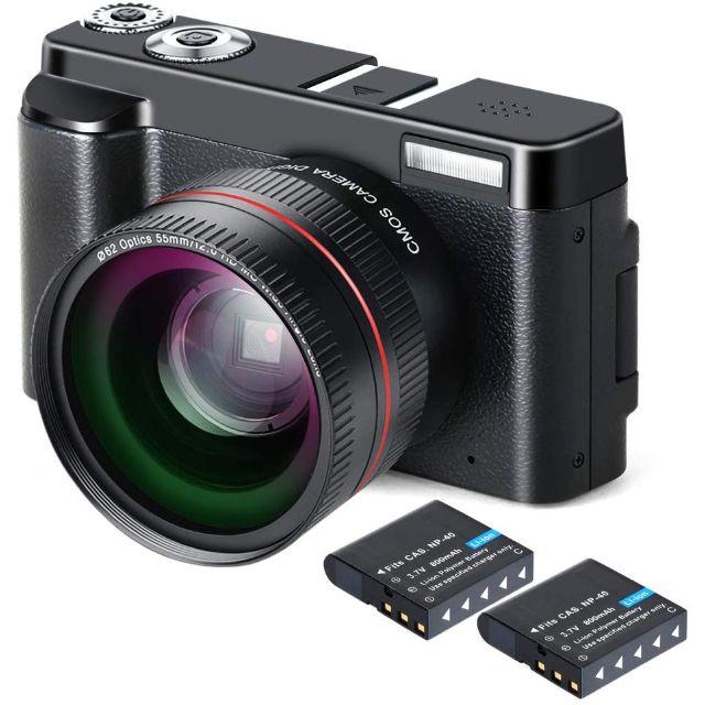 デジタルカメラフルHD3.0インチスクリーン 予備バッテリー有広角レンズ