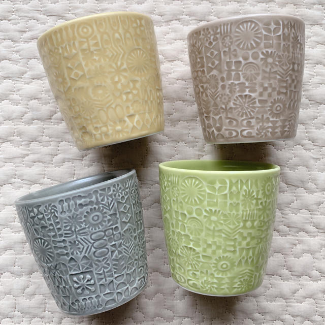 BIRDS' WORDS のPATTERNED CUP 4点セット