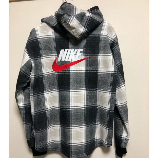 supreme×NIKE Plaid Hooded sweatshirt