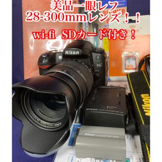 ニコン(Nikon)の美品　Nikon D８０一眼レフ　超望遠レンズ交換不要　wi-fi  SDカード(デジタル一眼)