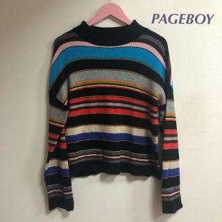 ページボーイ(PAGEBOY)のPAGEBOY マルチボーダーハイネックニット(ニット/セーター)