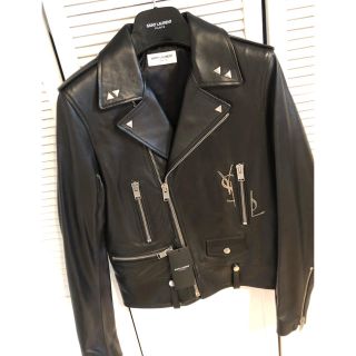 サンローラン(Saint Laurent)のee様専用！　サンローランYSLロゴスタッズL01ライダースジャケット　新品！(ライダースジャケット)