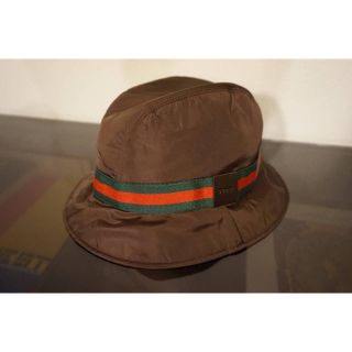 グッチ(Gucci)の試着のみ GUCCI グッチ カシミヤ×ウール シェリーライン ナイロンハット(ハット)