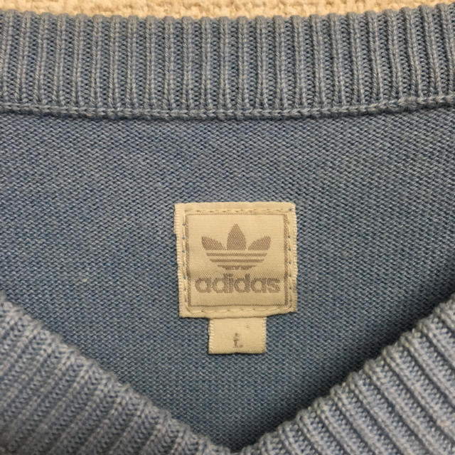 adidas(アディダス)の一点物　90年代 アディダス　刺繍ロゴ　アーガイル　ニット　プルオーバー メンズのトップス(ニット/セーター)の商品写真