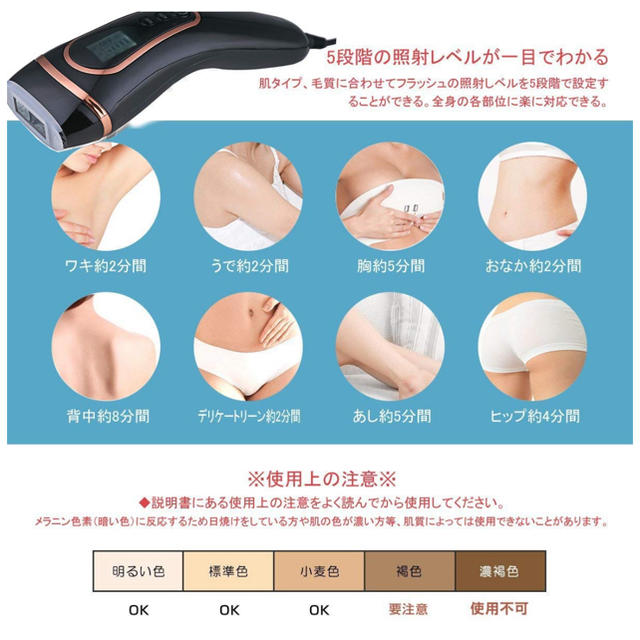 光脱毛器 レーザー脱毛器 光美顔器 脱毛器 スマホ/家電/カメラの美容/健康(ボディケア/エステ)の商品写真