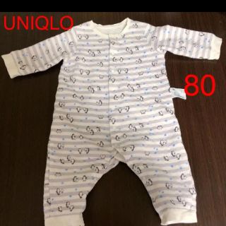 ユニクロ(UNIQLO)の★alice0417様専用★ユニクロ キルトロンパース ペンギン　80(ロンパース)