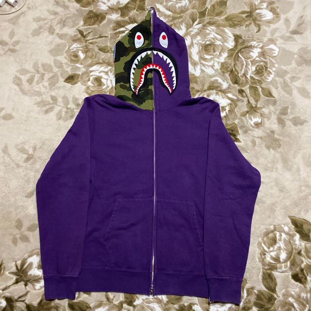 purple camo shark hoodie シャークパーカー