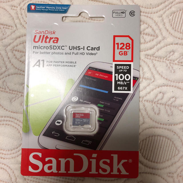 SanDisk(サンディスク)の新品 SanDisk マイクロSDカード 128GB スマホ/家電/カメラのPC/タブレット(PC周辺機器)の商品写真
