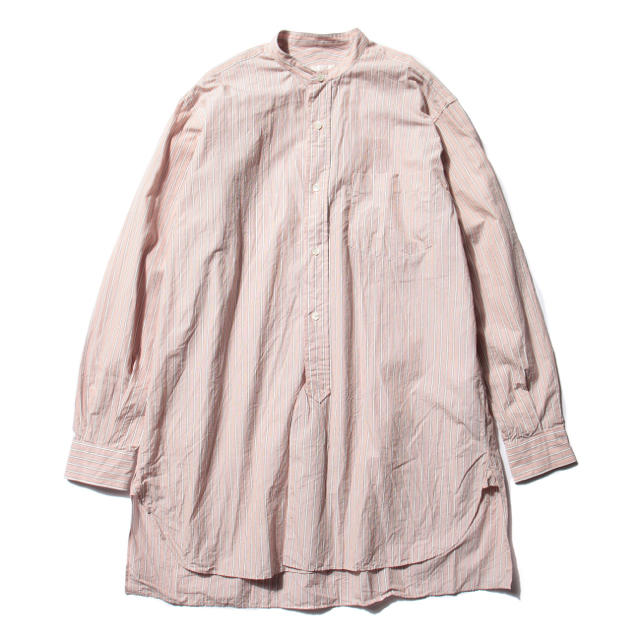 COMOLI(コモリ)の【18ss】comoli バンドカラーシャツ  ピンクストライプ サイズ 1 メンズのトップス(シャツ)の商品写真