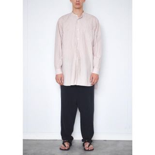 18ss comoli ピンク ストライプ シャツ 1