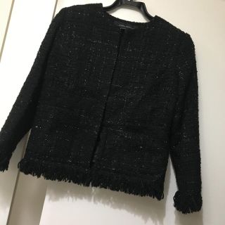 ザラ(ZARA)のZARAツイードジャケット、スカートSET(ノーカラージャケット)