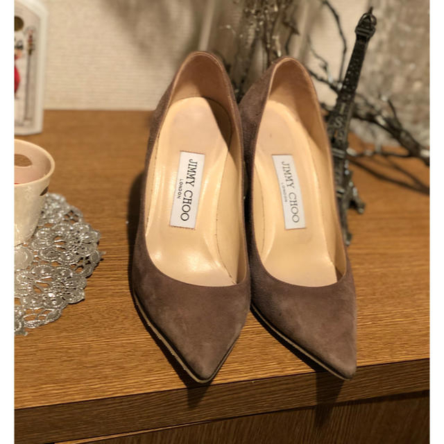 【JIMMY CHOO】定番AGNES スエードパンプス　トープ　34