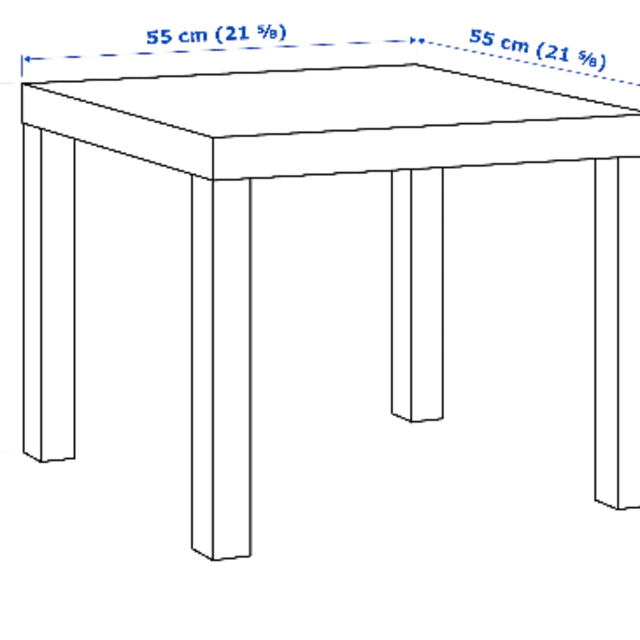 IKEA(イケア)の(新品・未使用品)IKEA　サイドテーブル55cm×55cm　ブラック インテリア/住まい/日用品の机/テーブル(コーヒーテーブル/サイドテーブル)の商品写真