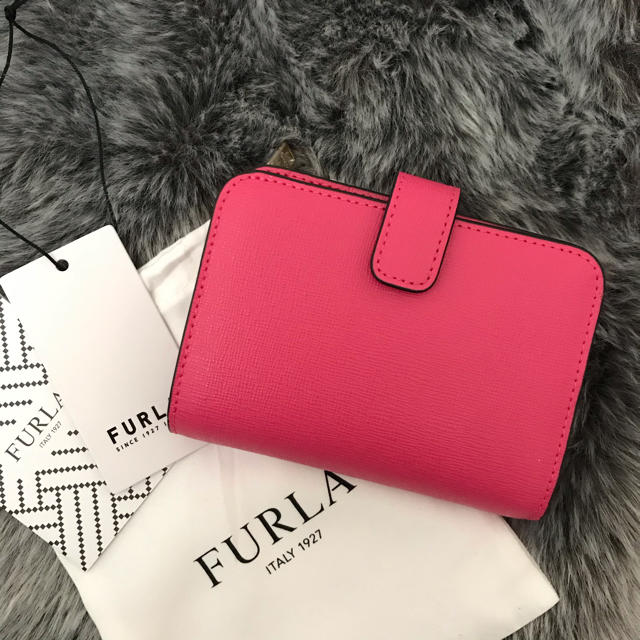 フルラ／FURLA 長財布 財布 ウォレット レディース 女性 女性用レザー 革 本革 ピンク  PEGGY XL BIFOLD フラップ式 小銭入れあり シボ革 シュリンクレザー