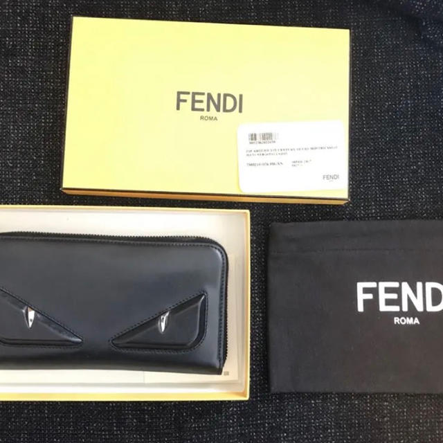 FENDI フェンディ 長財布 モンスター ブラックレザー - 長財布
