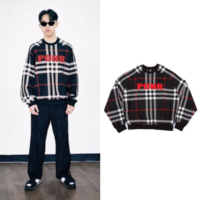 AJOBYAJO PONR Wool Check Sweatshirt  メンズのトップス(スウェット)の商品写真