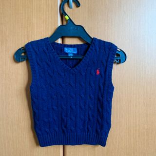 ラルフローレン(Ralph Lauren)のラルフローレン ベスト ネイビー　ニット　80 90 美品(ニット)