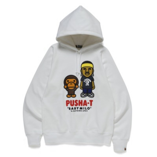 込み BAPE X PUSHA-T BABY MILO パーカー 白XL | フリマアプリ ラクマ