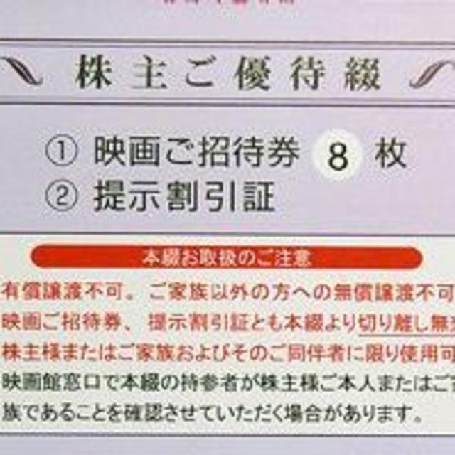 8枚 東京テアトル株主優待券 2020.2-2020.7 チケットの優待券/割引券(その他)の商品写真