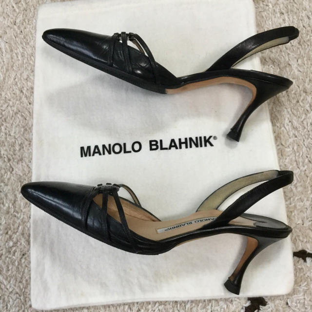 MANOLO BLAHNIK(マノロブラニク)の美品! 憧れのマノロブラニク!最高級カーフ バックストラップ 22.5㎝ レディースの靴/シューズ(ハイヒール/パンプス)の商品写真