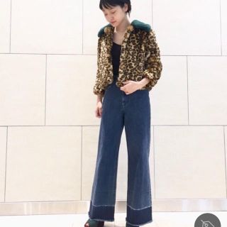 MAISON DE REEFUR ミドル丈　フェイクファーコート　36