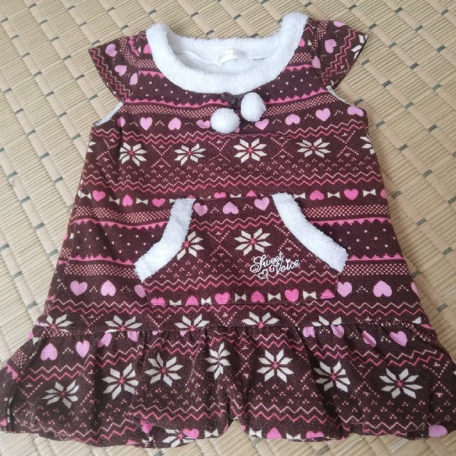 女の子　ボア　チュニック　ワンピース キッズ/ベビー/マタニティのキッズ服女の子用(90cm~)(ワンピース)の商品写真