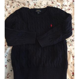 ポロラルフローレン(POLO RALPH LAUREN)の美品 ラルフローレン ケーブル編みセーター ネイビー 120(ニット)