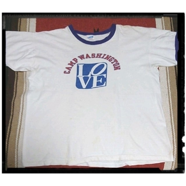 70's Vintage　Champion バータグ 染み込み Tshirt