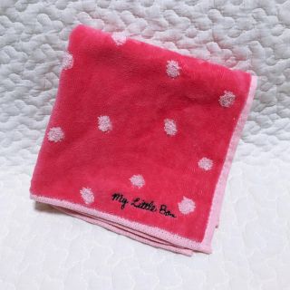 タオル　ハンカチ　ピンク　（ピンバッチのおまけ付き）　マイリトルボックス (ハンカチ)