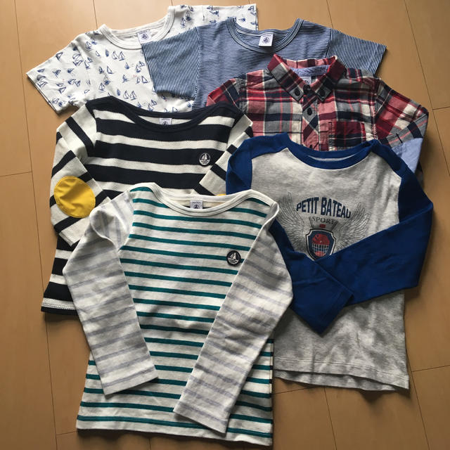 PETIT BATEAU(プチバトー)のPepeさん専用 美品 プチバトーセット 全て116センチ キッズ/ベビー/マタニティのキッズ服男の子用(90cm~)(Tシャツ/カットソー)の商品写真