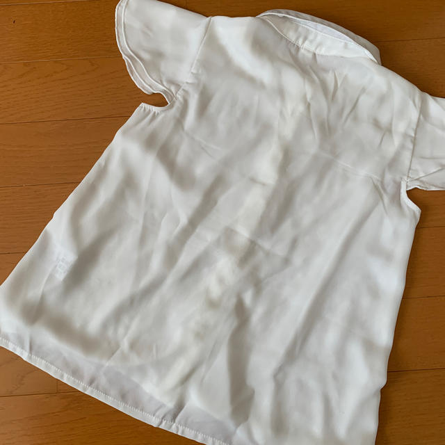 西松屋(ニシマツヤ)の白 半袖 シャツ レース 120 キッズ/ベビー/マタニティのキッズ服女の子用(90cm~)(Tシャツ/カットソー)の商品写真