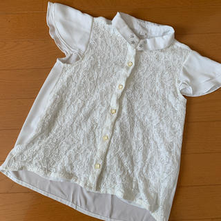ニシマツヤ(西松屋)の白 半袖 シャツ レース 120(Tシャツ/カットソー)