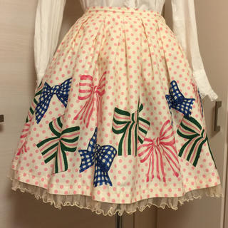 エミリーテンプルキュート(Emily Temple cute)のドットリボンスカート(ひざ丈スカート)