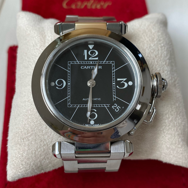 お気にいる Cartier - パシャC SSスモールデイト　ブラックダイヤル 腕時計