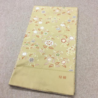袋帯　西陣 　高島織物謹製　正絹　シルバー地　なごみ　小梅　成人式