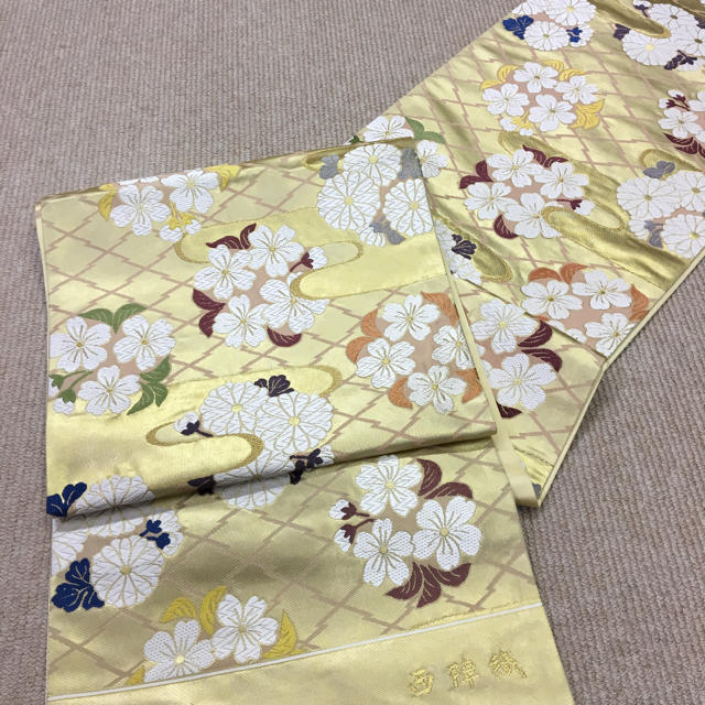 新品 未仕立て 西陣織 袋帯 花丸松川菱紋 華小袖 京都 着物 呉服 訪問着