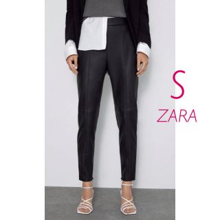 ザラ(ZARA)の新品未使用　ZARA レザー　スキニー　クロップド  レギンス　パンツ　S(クロップドパンツ)