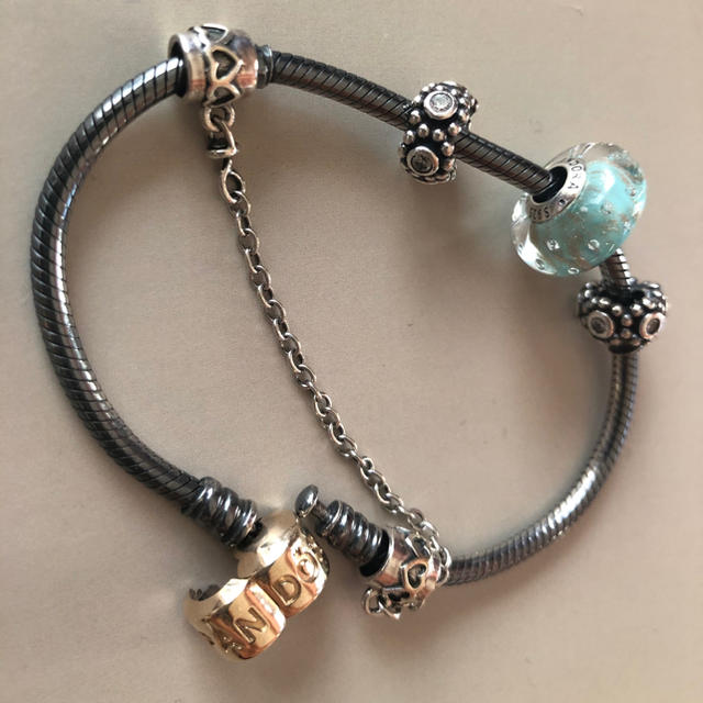 PANDORA パンドラ シルバー925 14K 花 クリップ